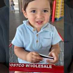 Baby tries Costco samples for the first time #shorts
