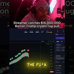 Streamer catches $16,000,000 Barron Trump crypto rug pull 😱..#memecoin #crypto #streamer  #trump