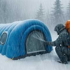 CAMPING IN HEAVY RAIN WITH THE CRAZIEST THUNDER // struggling to build a shelter in heavy rain