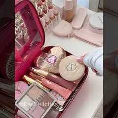 pack my makeup with me 💗🌸✨ #makeup #packing #makeupcollection #beauty #asmr