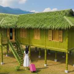 Building a Big Bamboo House in the Forest | A Young Girl's Journey to Build a New Life
