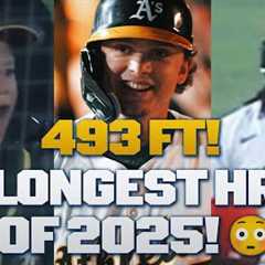 493 FEET! The LONGEST HOME RUN OF 2025 was a GRAND SLAM hit by ROOKIE Nick Kurtz! 😱😱😱