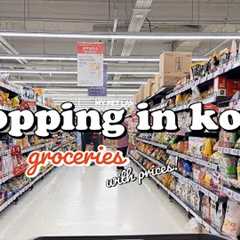 shopping in korea vlog 🇰🇷 supermarket food haul with prices 🍗 cooking & snacks unboxing