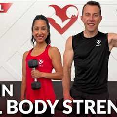 45 Min Full Body Workout with Dumbbells - Strength Training at Home Weight Training for Women & ..
