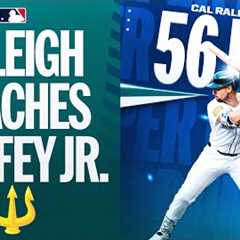 Cal keeps CRUSHING! 💪 Cal Raleigh's 2nd HR of the game ties Ken Griffey Jr.'s franchise record! 🤩
