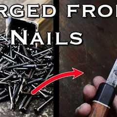 Forging a Petty Knife from Masonry Nails | Canister Damascus Build