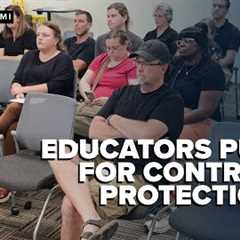 Teachers at career training program's new $100M tech center push for greater contract protections