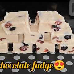 White Chocolate Fudge Recipe with Cranberries 😍