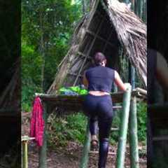 Survival😱😥 Skills✅ build STOVE in the camping wildernes shelter #survival..