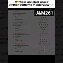 Most Asked Python Pattern Programs | Python for Beginners 🔥 #pythonprogramming #pythonprojects