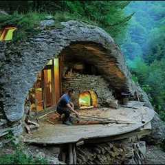 Lost Alone in the Forest | Primitive Survival Journey Begins with a Hidden Stone Shelter