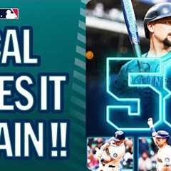 Cal Raleigh inches closer to No. 60 with his 58th homer of the season on Sunday Night Baseball!