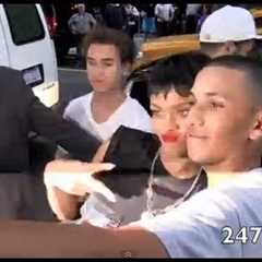 Rihanna talks that talk with her fans in New York City