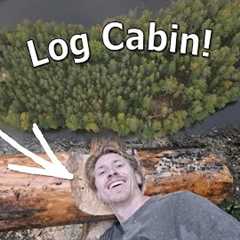 First Logs for Our Log Cabin! | Building a Log Cabin On Our Island Ep.6