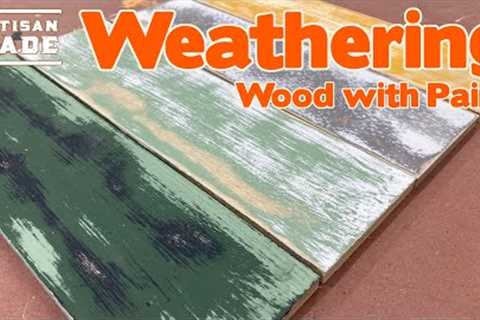 How to Weather Wood With Paint / DIY Distressed Wood / Making Wood Look Old