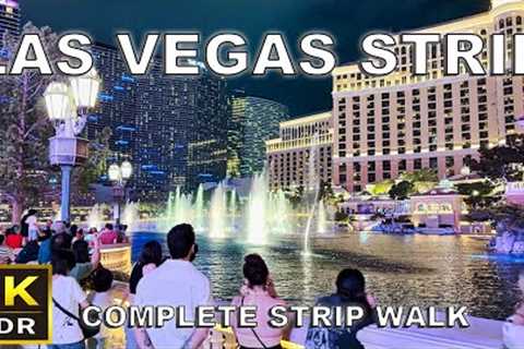 [4K HDR] Las Vegas Strip Night Walking Tour | Complete Strip Walk | August 2025 | Las Vegas, Nevada