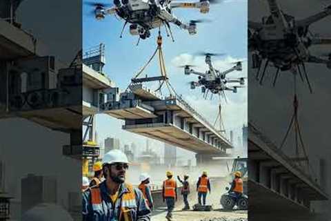 Futuristic Drone Technology in Bridge Construction