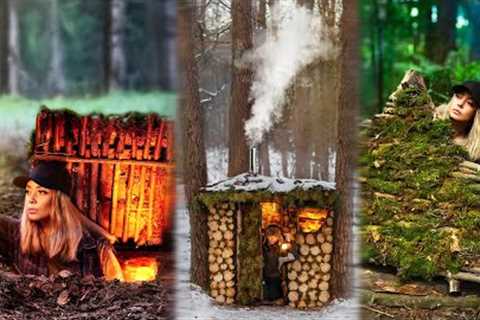 Building a Warm and Cozy Survival Shelters, TOP 3 Bushcraft Shelters for Survival, Survival Skills
