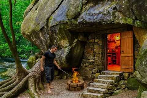 Full Video : 150 Days of Solo Bushcraft, Survival &amp; Building a Dream House Under a Giant Rock