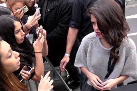 Selena Gomez confront a fan at NRJ radio station in Paris !
