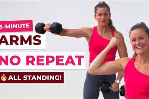 15-Minute Dumbbell Arm Workout | No Repeat, All Standing