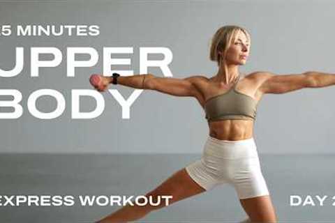 Day 2 - 25 Min. Weighted Upper Body Workout | Pilates Strength | Strong &amp; Balanced Plan