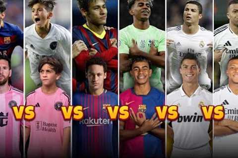 Comparison: Ronaldo vs Messi vs Neymar vs Thiago Messi vs Mbappé vs Yamal | Next Generation Legends!