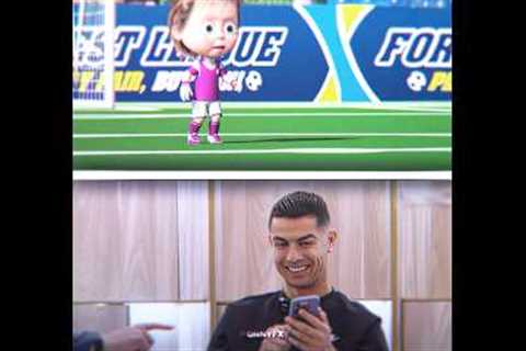 Ronaldo Reacts To Masha X Ronaldo Freekick 🤯