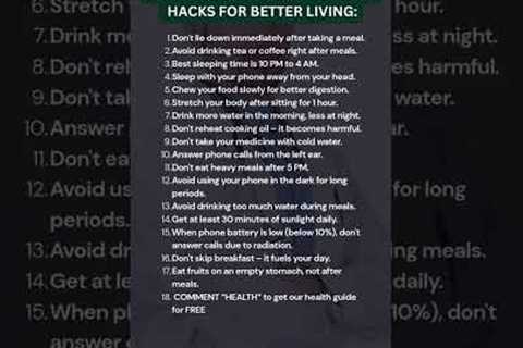 Doctors Don’t Tell You These Daily Health Hacks