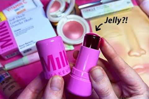ASMR Trying Viral Makeup Products (Whispered Swatching)
