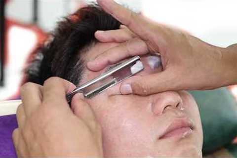 💈ASMR Facial cleaning！Shaving！Ice compress！Massage!#barber #barbershop
