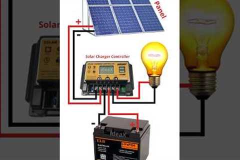 Solar System Wiring with Controller, Battery &amp; Light 💡 #electronics #diy #ideax
