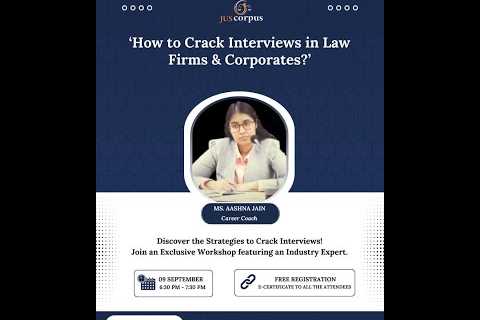 How to Crack Interviews in Law Firms and Corporates? ft. Ms. Aashna Jain
