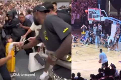 LeBron James EMBARRASSES himself in China during 3 pt contest &amp; BRICKS every shot! Kings..