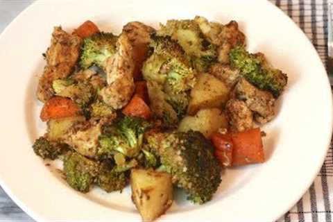 Baked Chicken With Potatoes &amp; Veggies (Oven) | Healthy Dinner Recipes