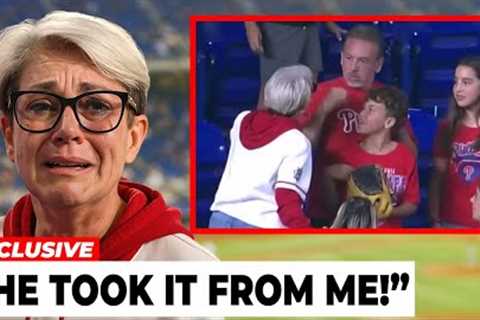 Phillies Karen BREAKS DOWN After Snatching Home Run Ball From Kid On His Birthday