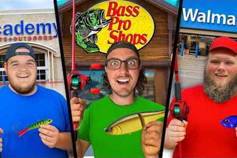 Bass Pro Shops vs Academy vs Walmart Fishing Challenge!
