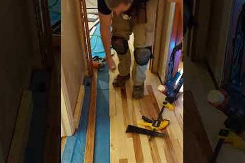 DIY Hardwood Floor | Tip for Tight Spaces #homestead #diy #hardwood #tips #tipsandtricks #tricks