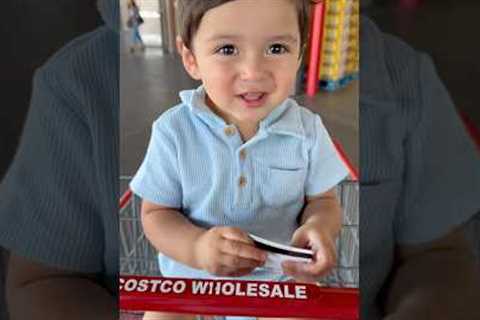 Baby tries Costco samples for the first time #shorts