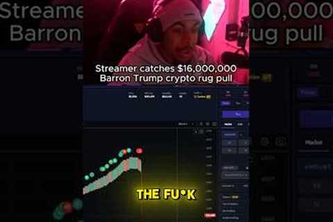 Streamer catches $16,000,000 Barron Trump crypto rug pull 😱..#memecoin #crypto #streamer  #trump