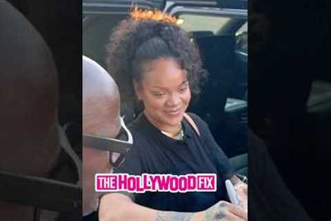 Pregnant Rihanna Signs Autographs For Fans That Chased Her Down On A Scooter In Los Angeles, CA