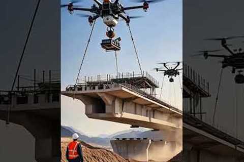 Futuristic Drone Technology in Heavy Bridge Construction