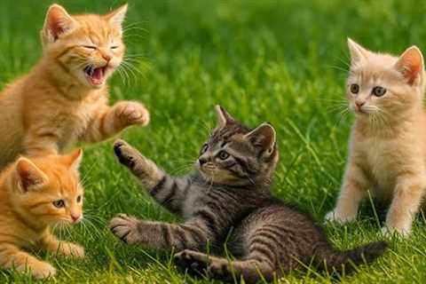 Adorable Kittens Rolling on the Grass – Funny Cat Videos – Relaxing Meows