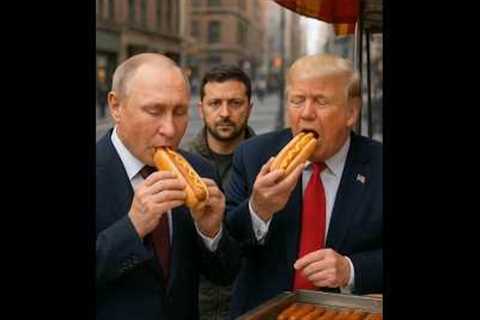 Hot Dogs, Cold Wars: Trump &amp; Putin Feast While Zelensky Stews😂😆