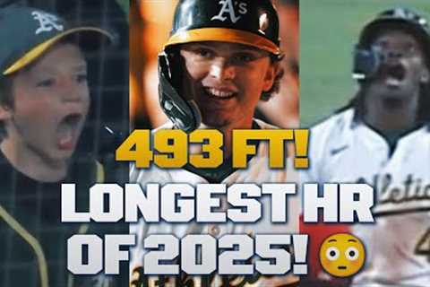 493 FEET! The LONGEST HOME RUN OF 2025 was a GRAND SLAM hit by ROOKIE Nick Kurtz! 😱😱😱