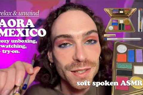 AORA MEXICO 🌈 Relaxing Soft-Spoken ASMR Makeup Unboxing, Eyeshadow Swatching, and Try-On ✨