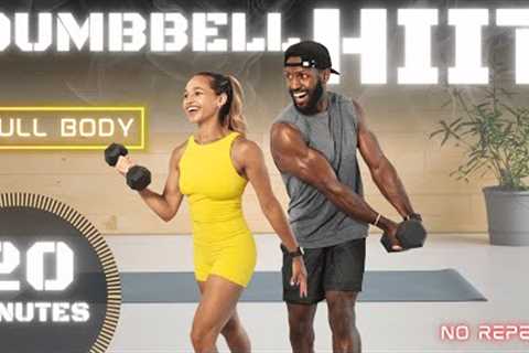 20 Minute Full Body Dumbbell HIIT/ Strength Training Workout  [No Repeat]
