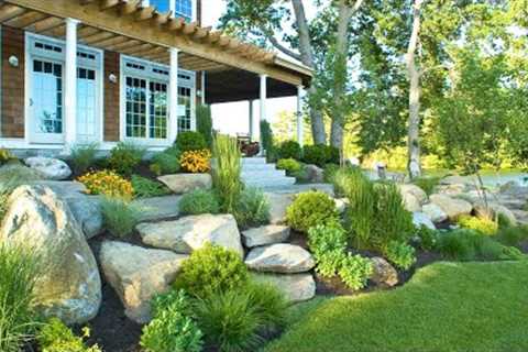 NATURAL! RIVER ROCK GARDEN DESIGN IDEAS | AMAZING CREEK ROCKS FOR LOW MAINTENANCE GARDEN LANDSCAPE