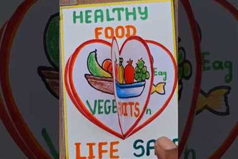 Healthy Food and Unhealthy Food Project Drawing #shorts #youtubeshorts #short #video