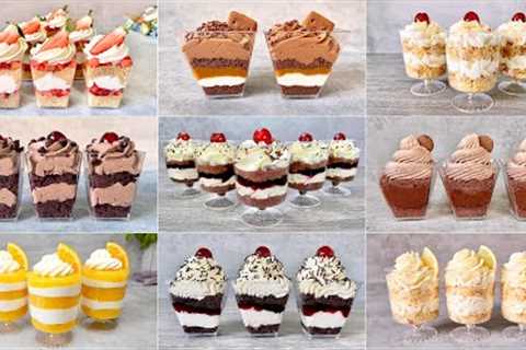 9 Quick and Easy NO BAKE Dessert Cups Recipes. Easy and Yummy dessert ideas.